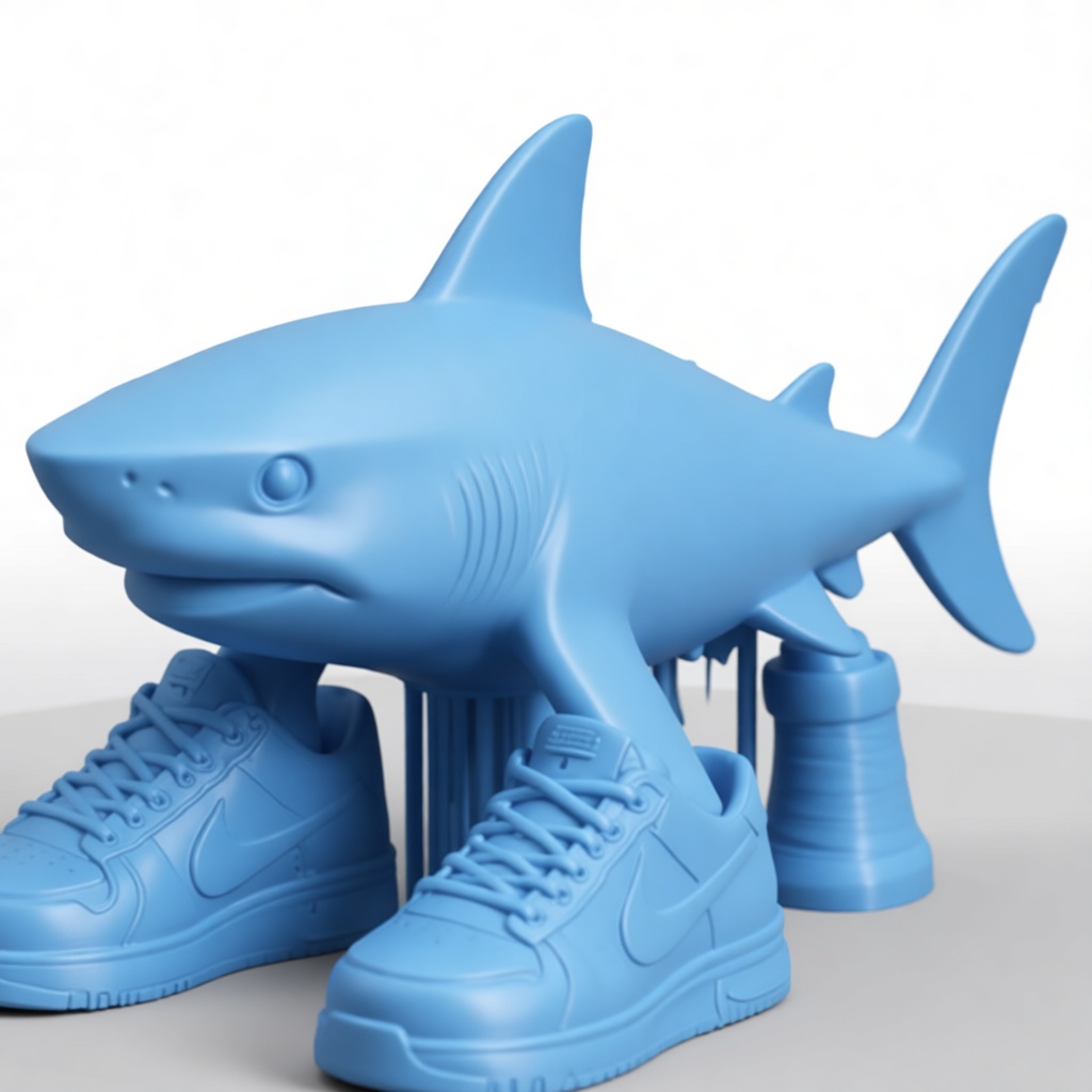 Shark Figurine with Sneakers free 3D printable STL