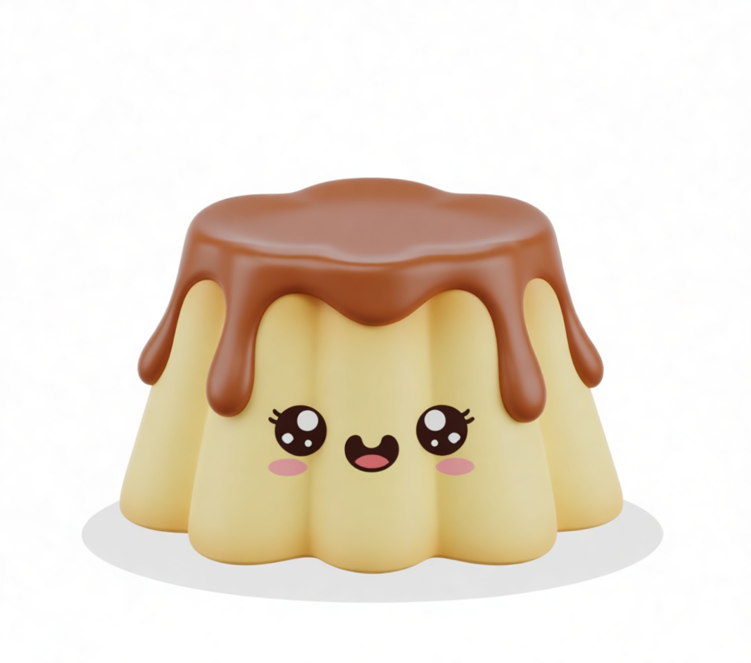 Kawaii Pudding Figurine free 3D printable STL