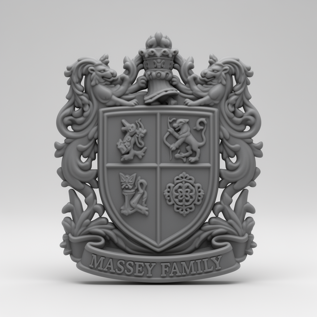 Massey Family Crest Sculpture free 3D printable STL