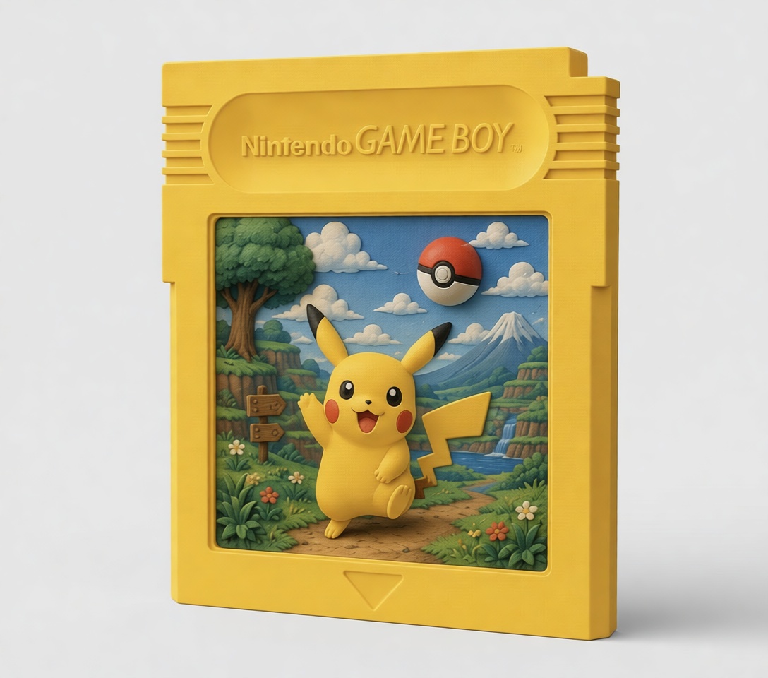Pikachu Game Boy Sculpture free 3D printable STL