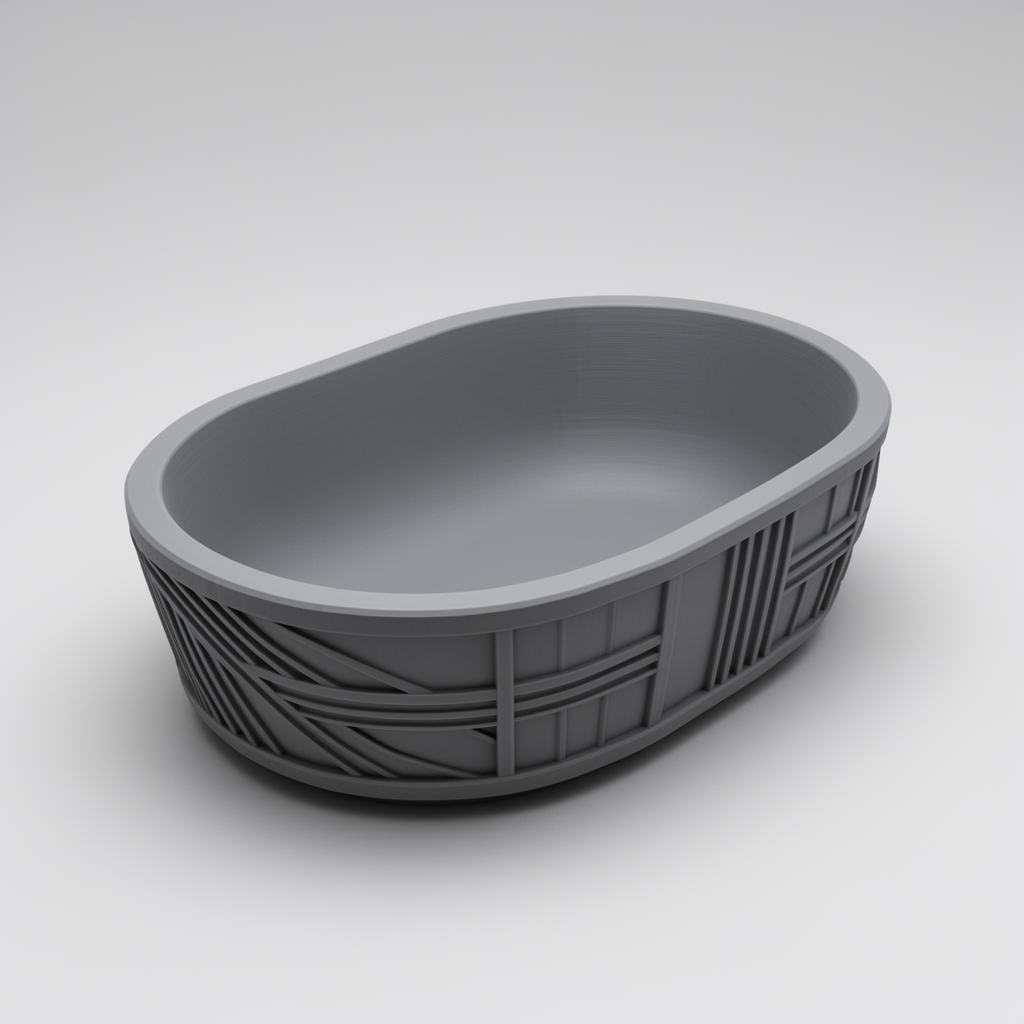 Japandi Style Oval Bowl free 3D printable STL
