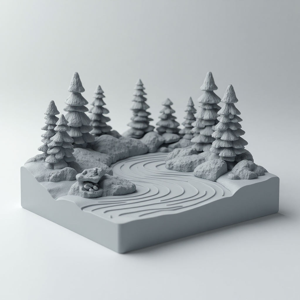 Rocky River Landscape Model free 3D printable STL