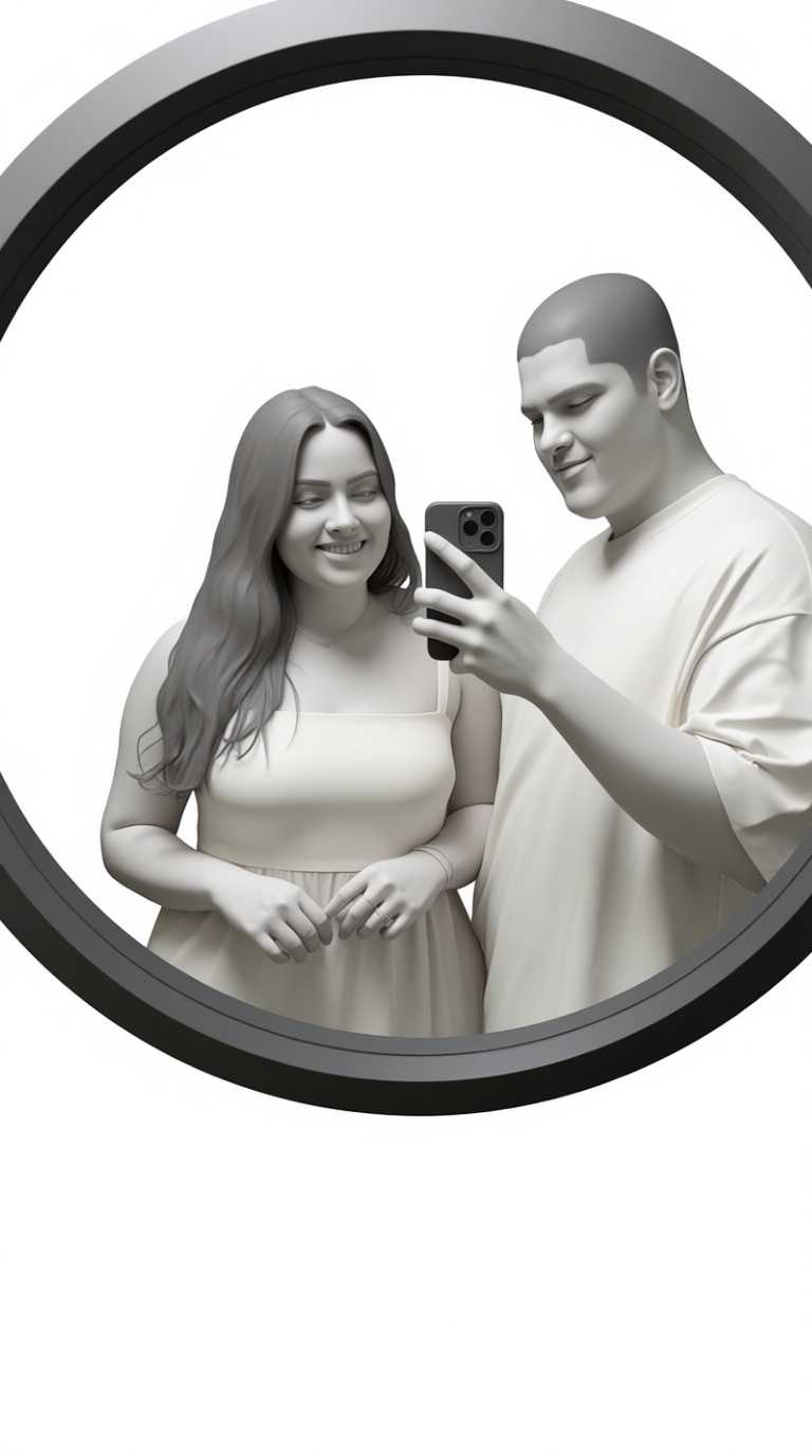 Couple Selfie Sculpture free 3D printable STL