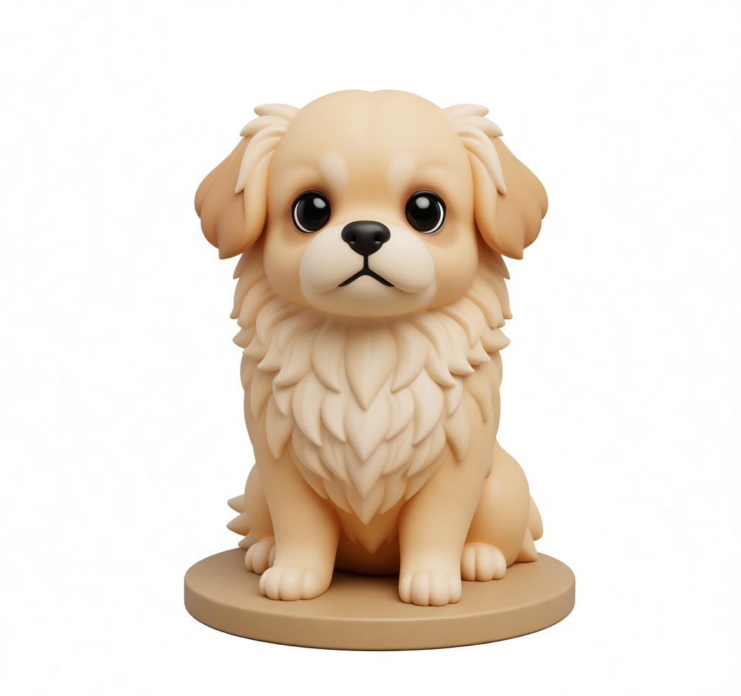 Fluffy Pomeranian Figurine free 3D printable STL