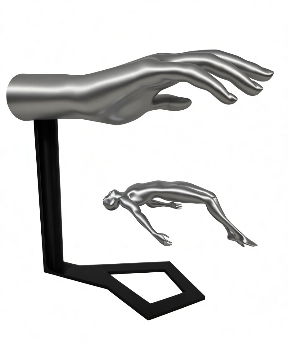 Floating Human Figure Sculpture free 3D printable STL