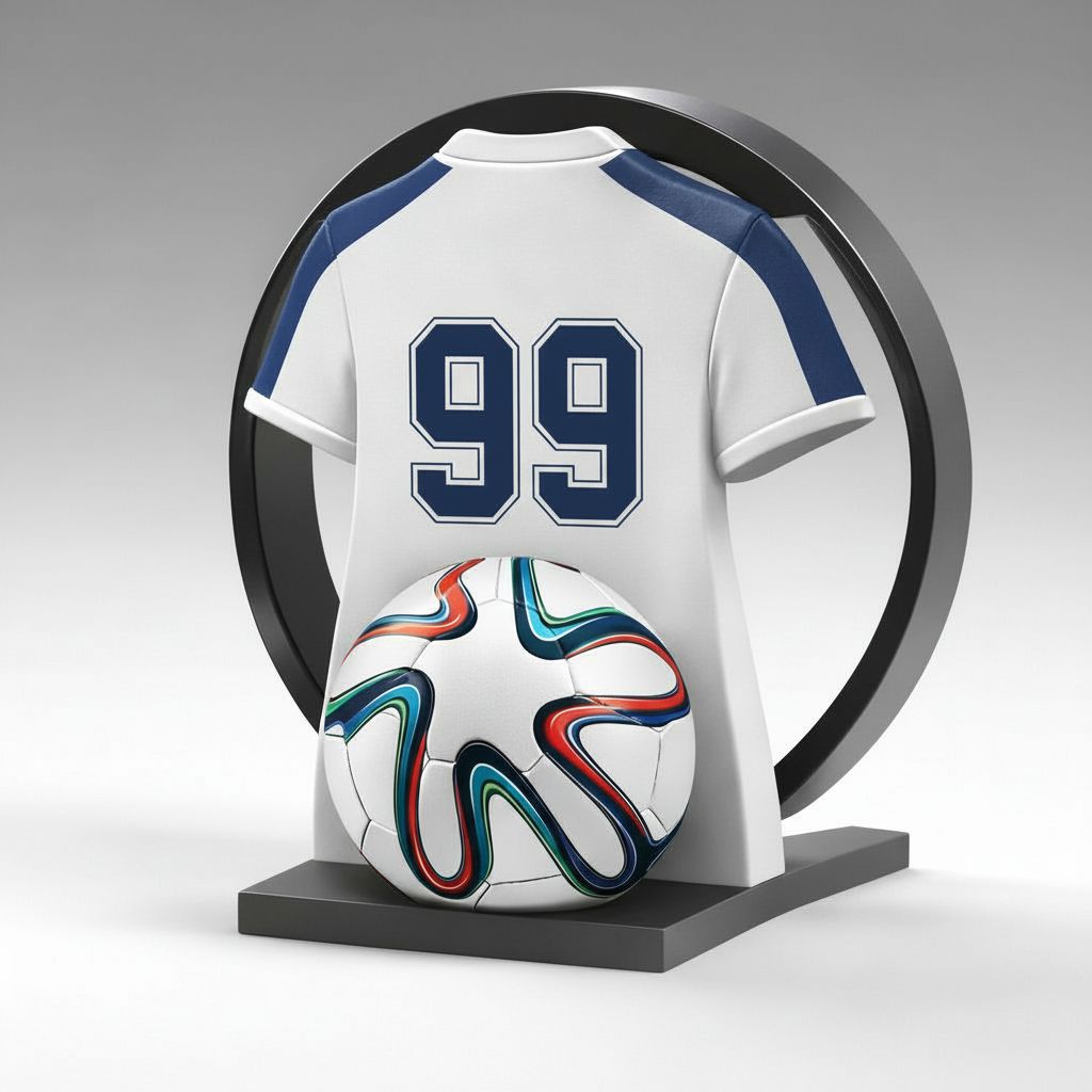Soccer Jersey and Ball Sculpture free 3D printable STL