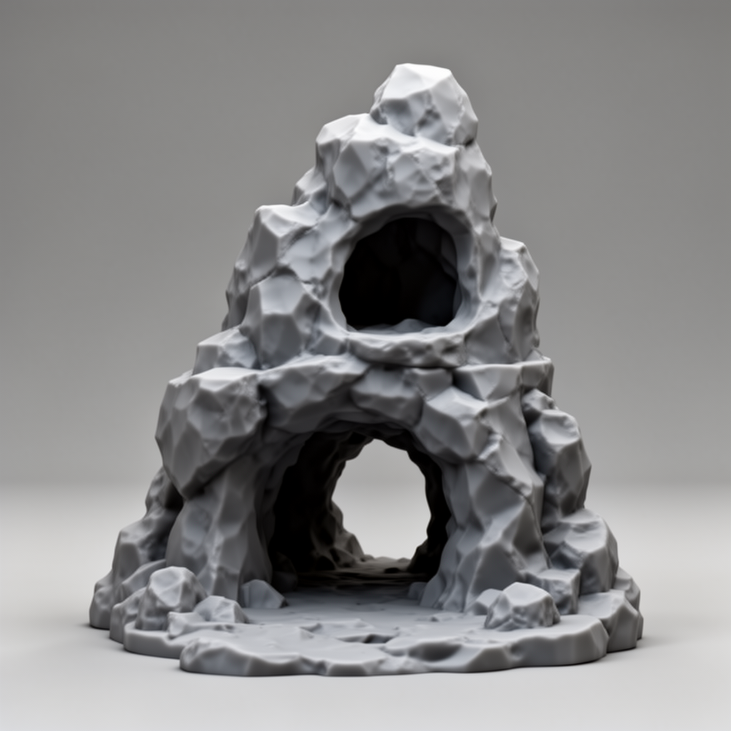 Hollow Rock Cave Model free 3D printable STL