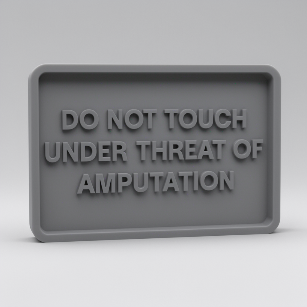 Amputation Warning Sign free 3D printable STL