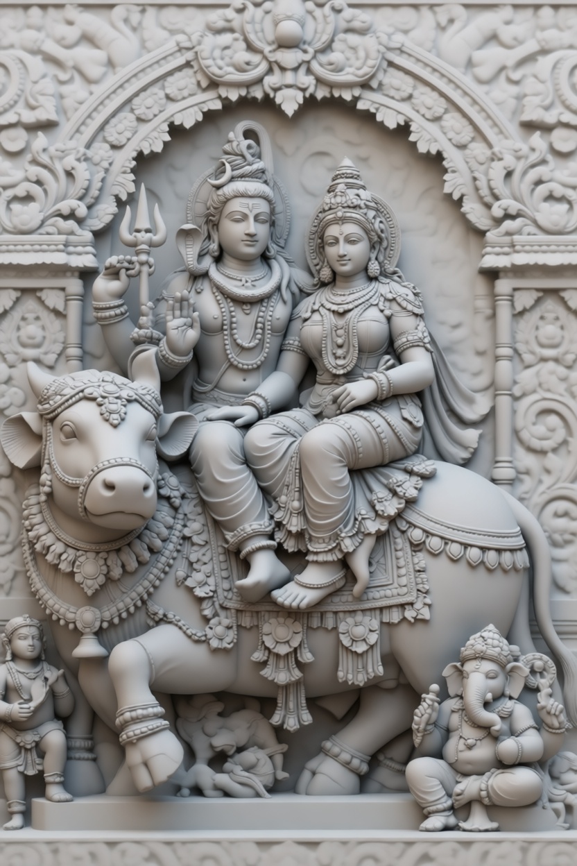 Shiva Parvati Statue free 3D printable STL