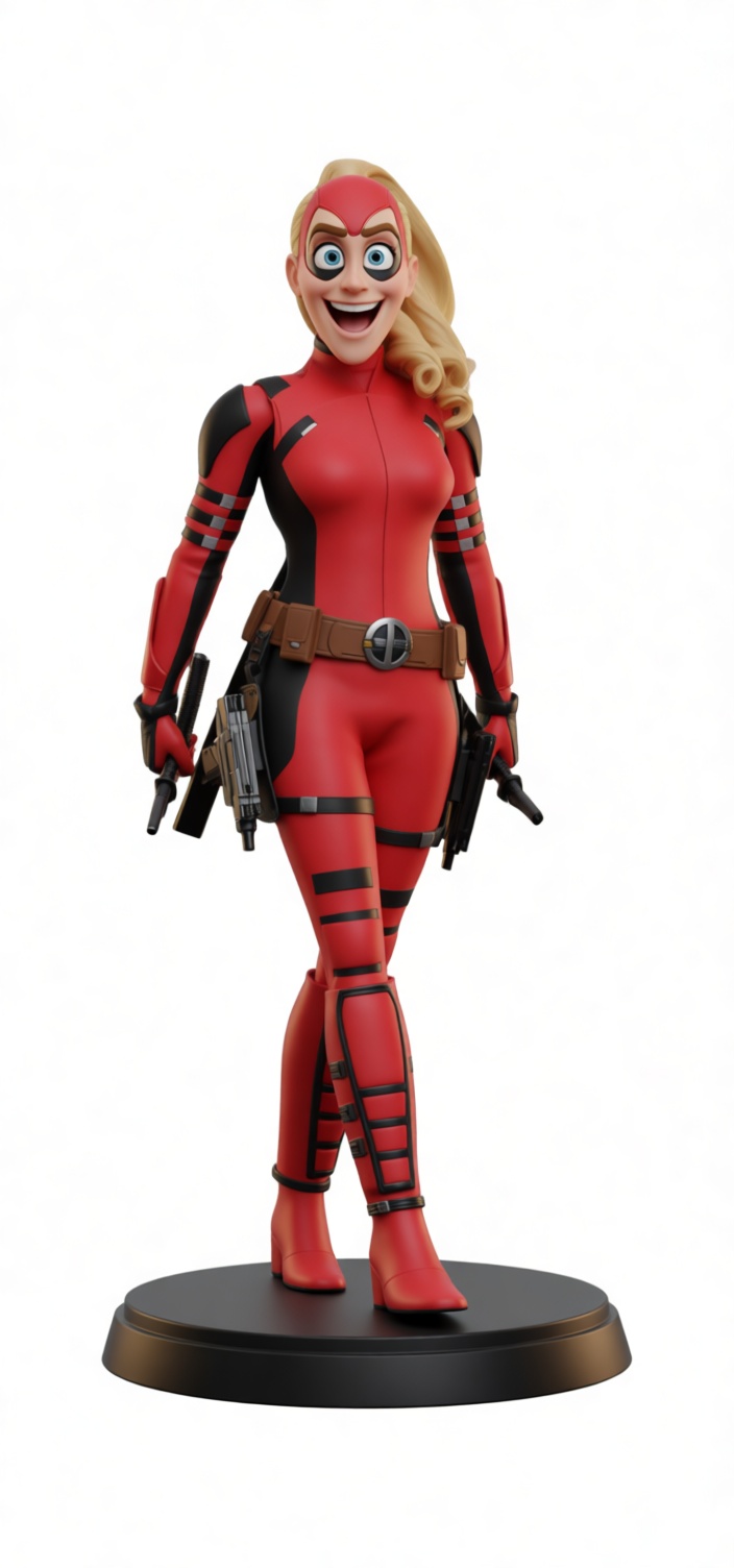Lady Deadpool Figurine free 3D printable STL