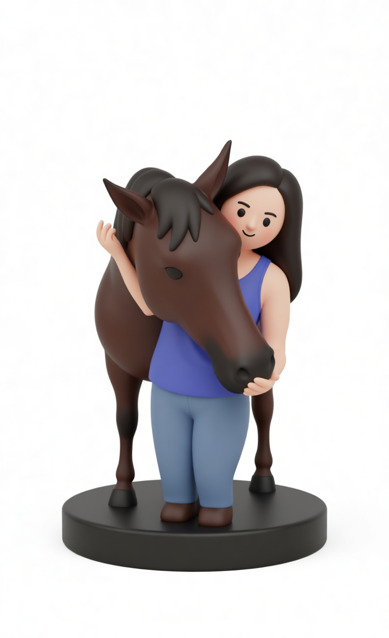 Girl with Horse Figurine free 3D printable STL
