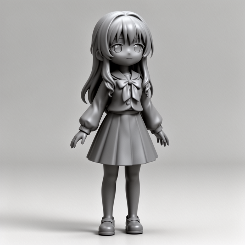 Kawaii Anime Girl Figurine free 3D printable STL