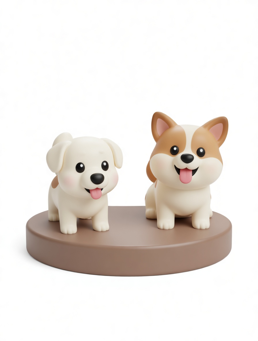 Corgi and Puppy Figurines free 3D printable STL