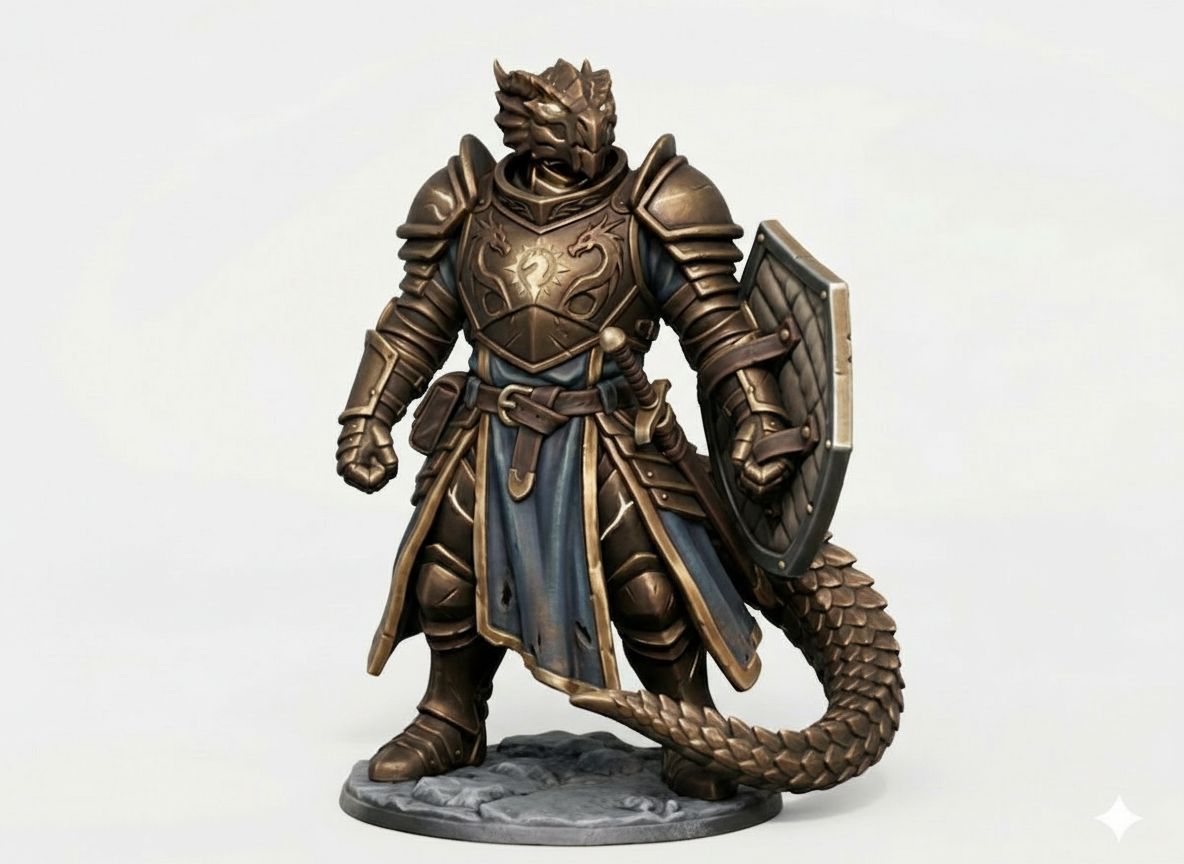 Dragonborn Paladin Figurine free 3D printable STL