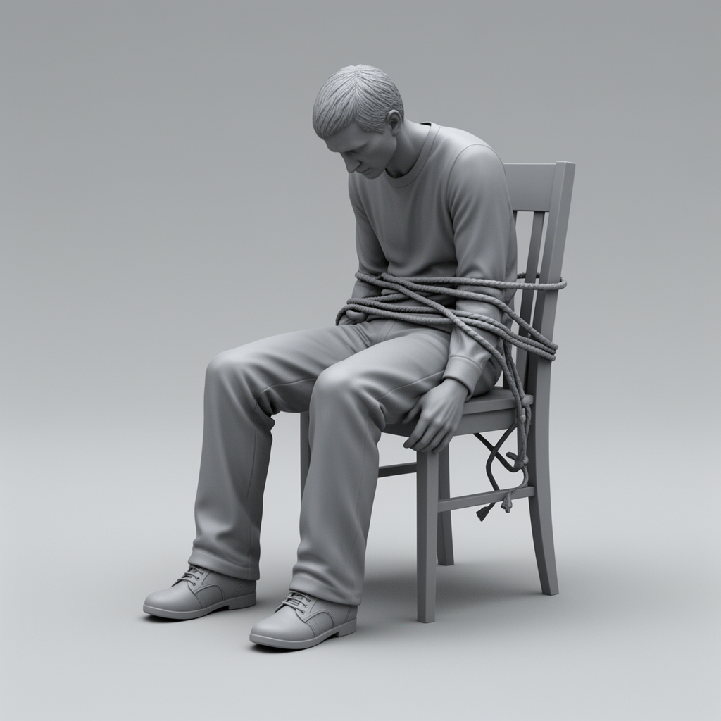 Bound Man Sitting Figurine free 3D printable STL