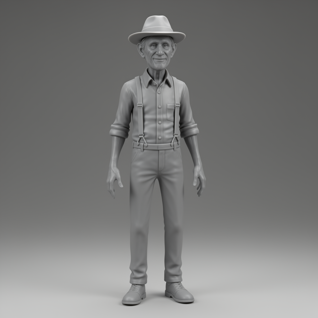 Skinny Grandpa Figurine free 3D printable STL