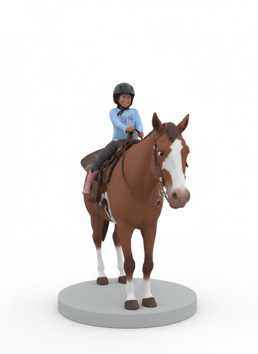 Girl Riding Horse Figurine free 3D printable STL