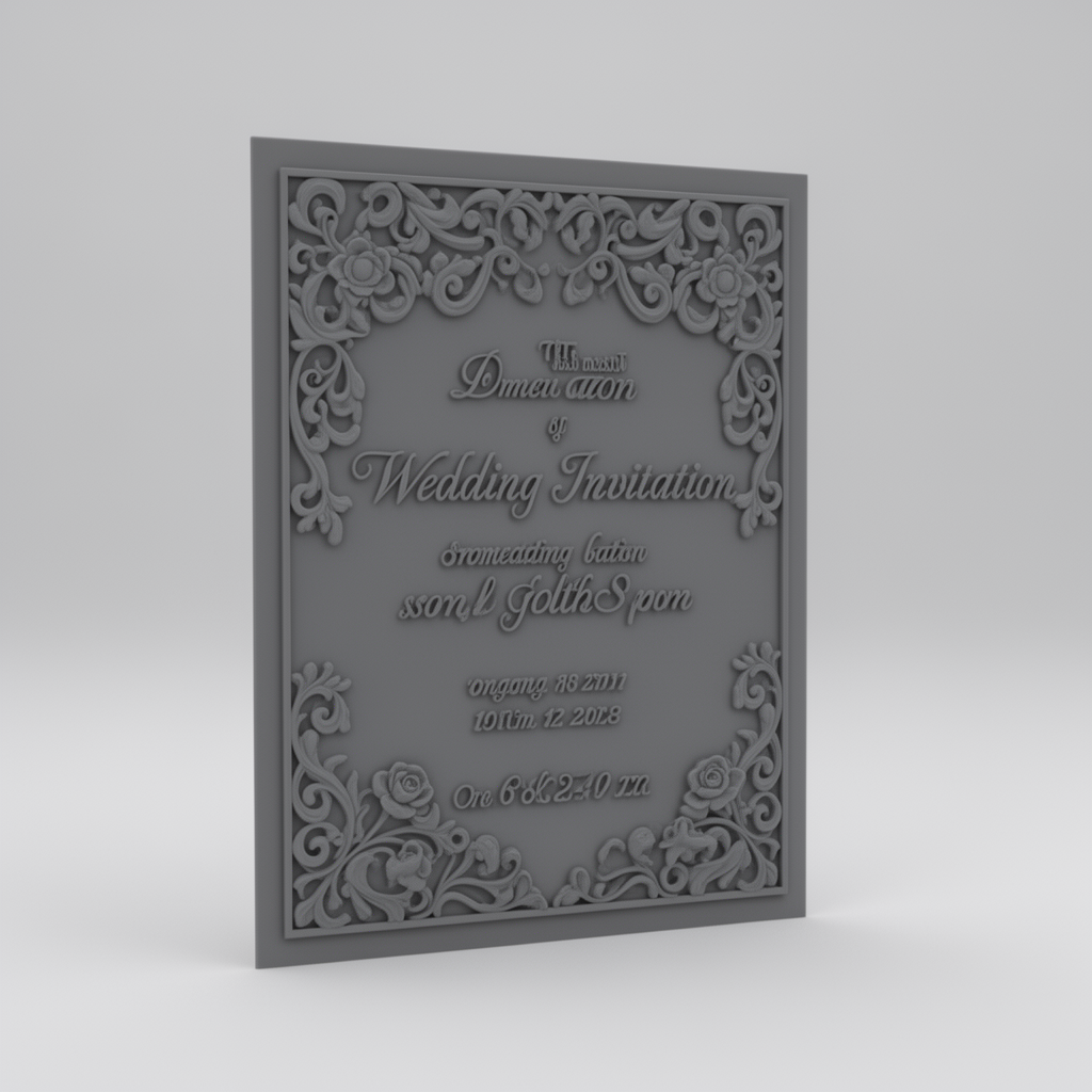 Vintage Wedding Invitation Set free 3D printable STL
