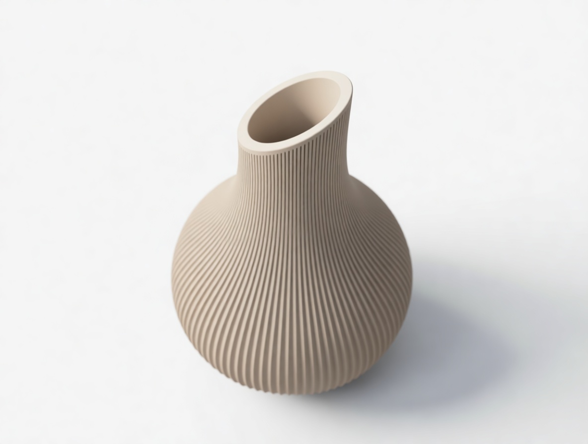 Ribbed Ceramic Vase free 3D printable STL