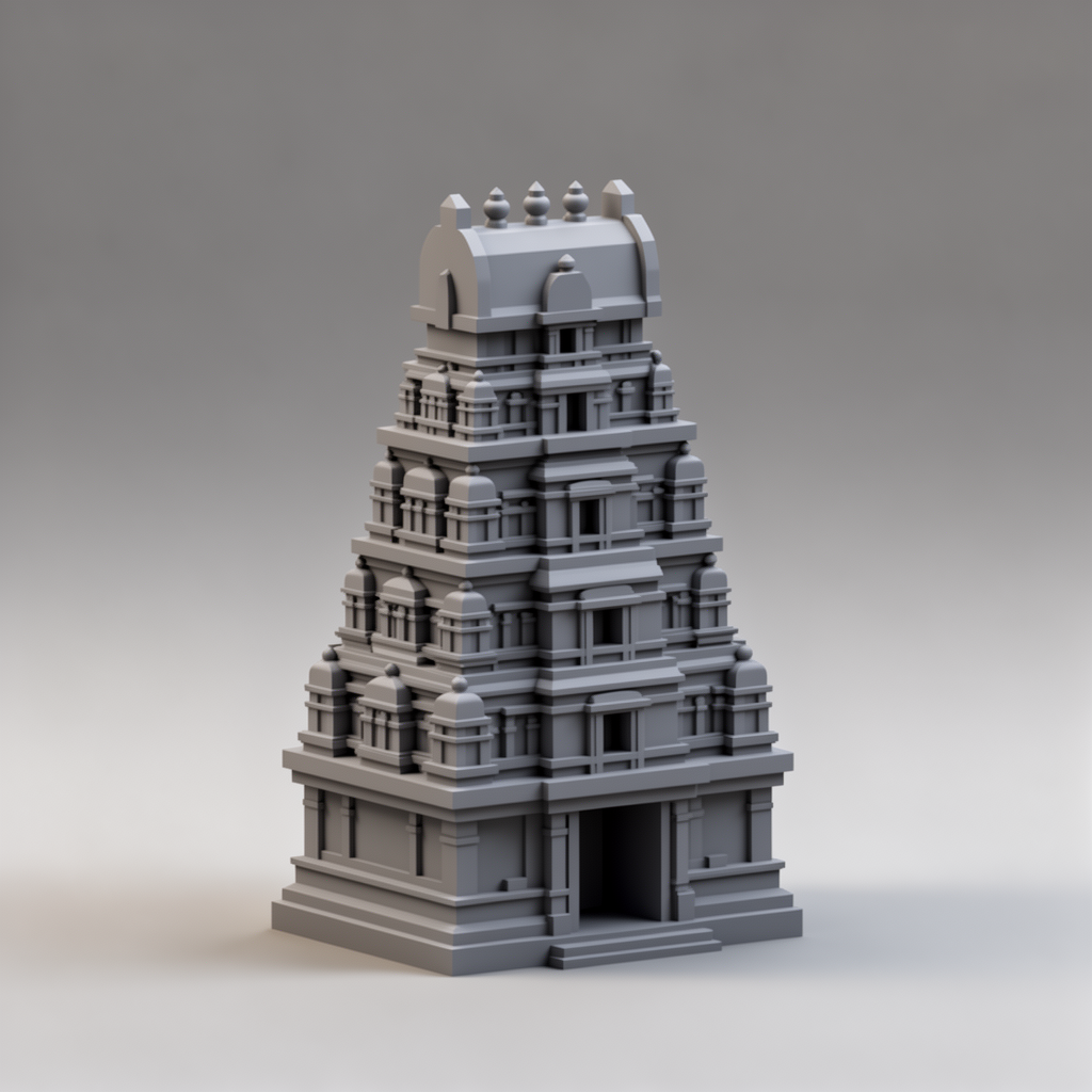 South Indian Temple Gopuram Miniature free 3D printable STL