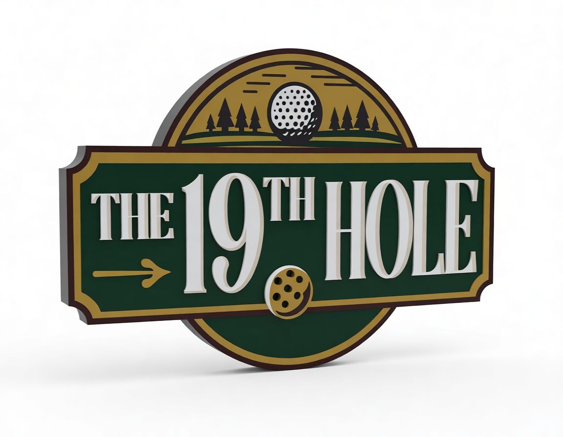 The 19th Hole Sign free 3D printable STL