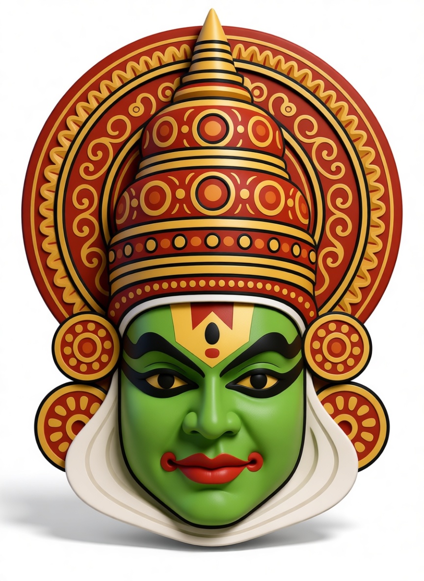 Kathakali Dancer Mask free 3D printable STL
