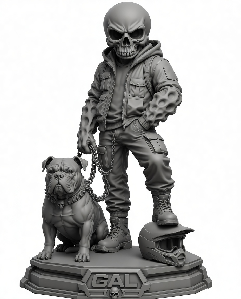 Skull Hooded Figure Statue free 3D printable STL