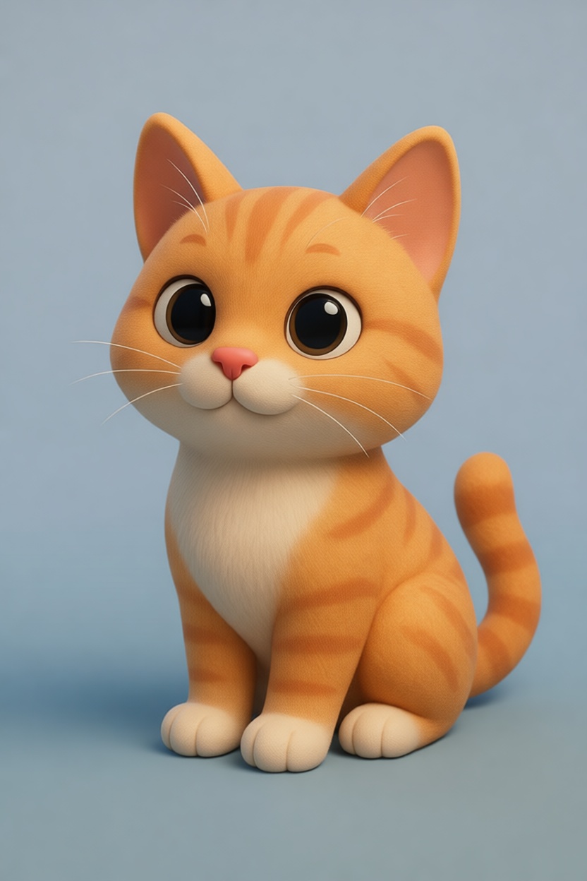 Orange Tabby Cat Figurine free 3D printable STL