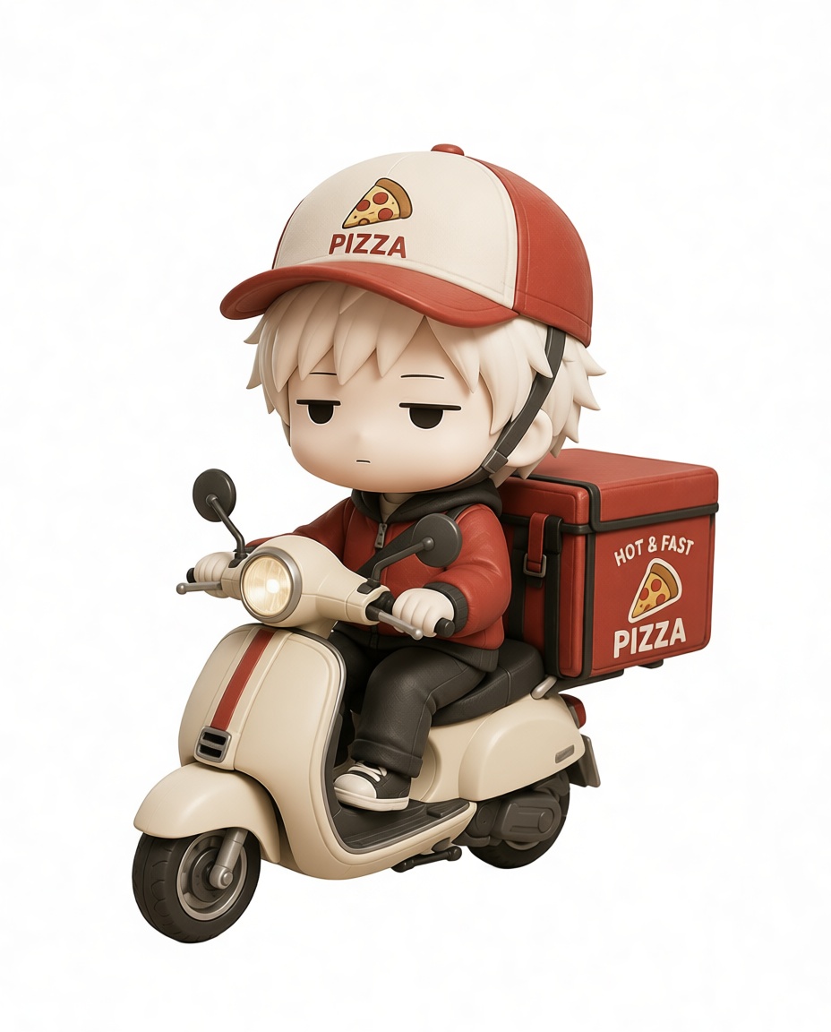 Pizza Delivery Rider Figurine free 3D printable STL