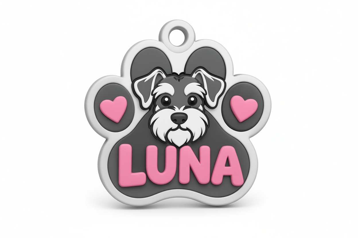 Schnauzer Dog Tag free 3D printable STL