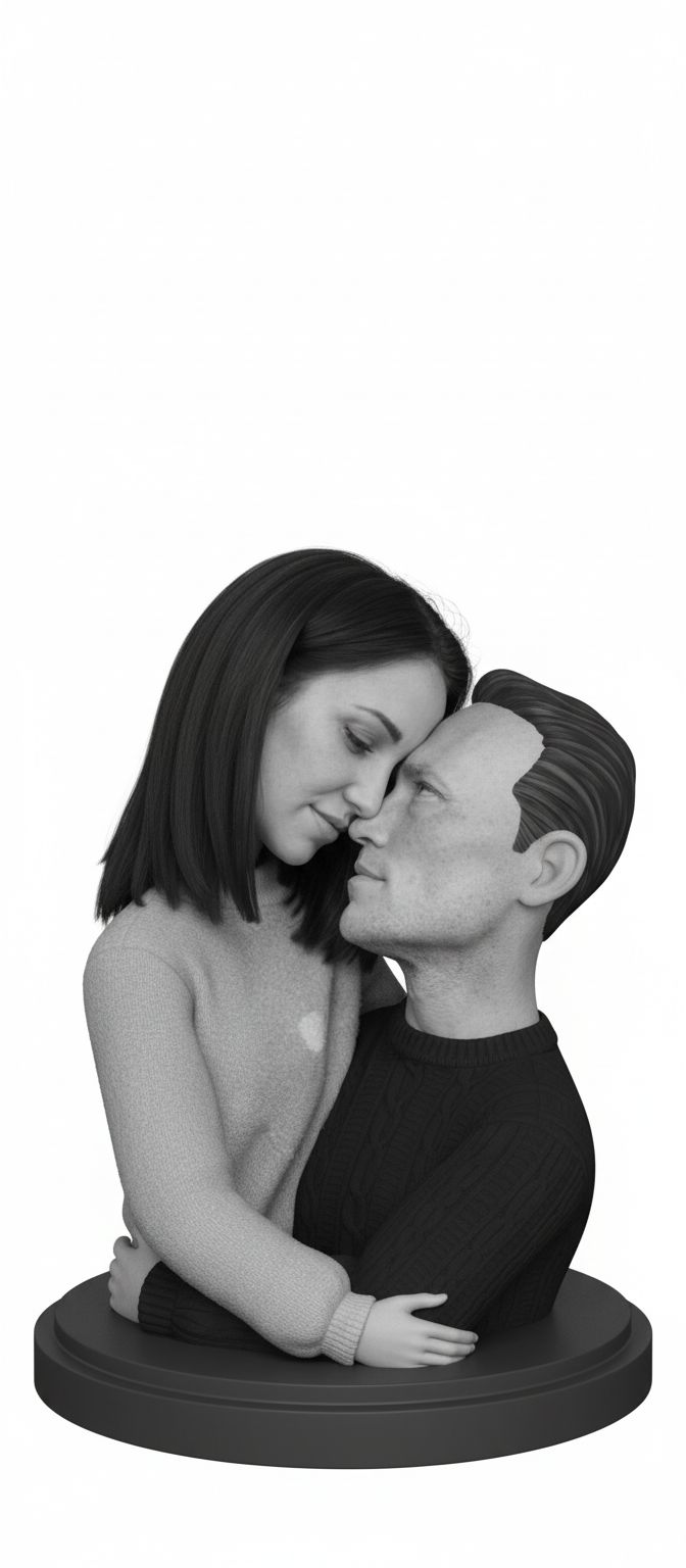 Couple Embracing Bust free 3D printable STL