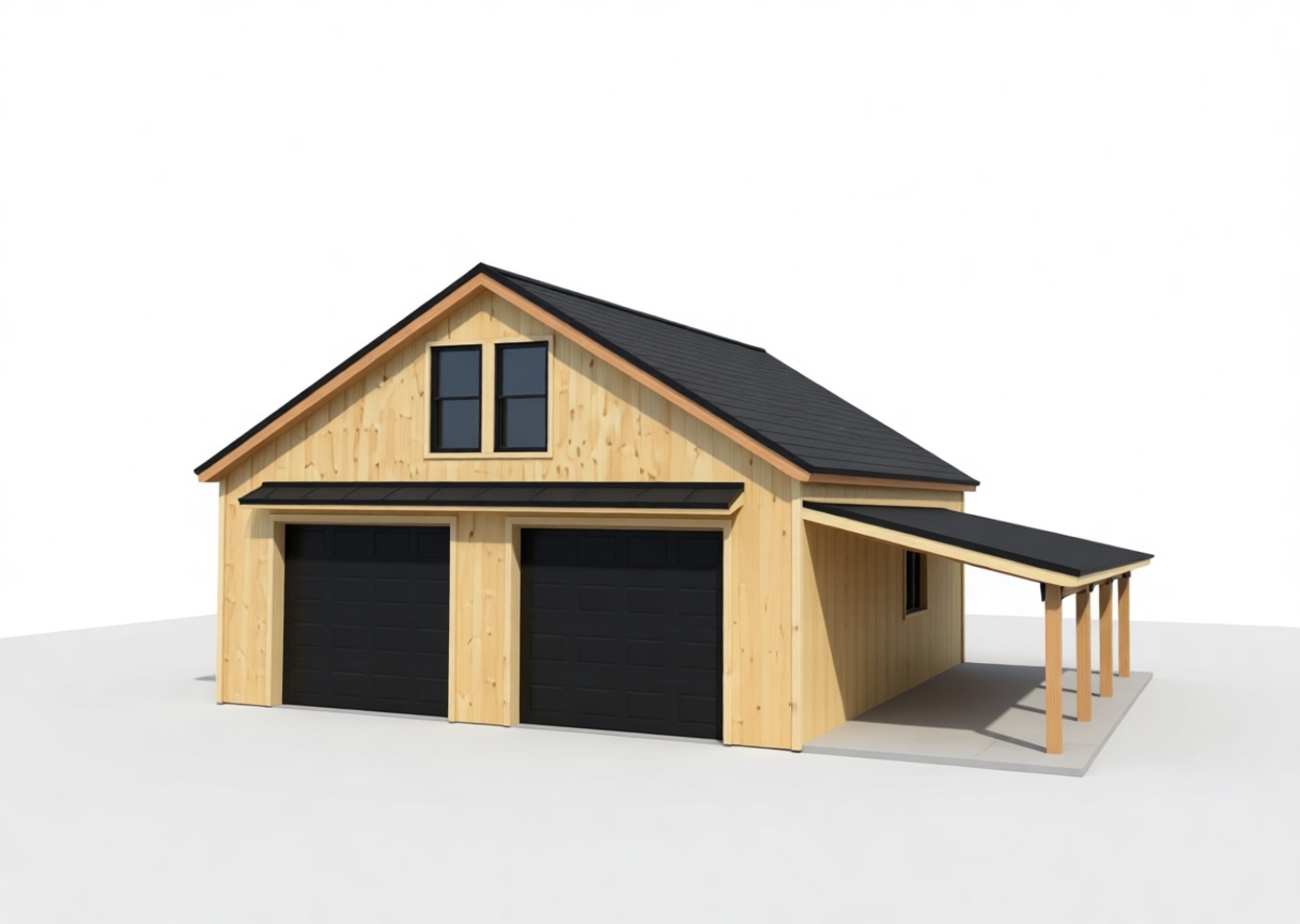 Two-Car Wooden Garage Model free 3D printable STL