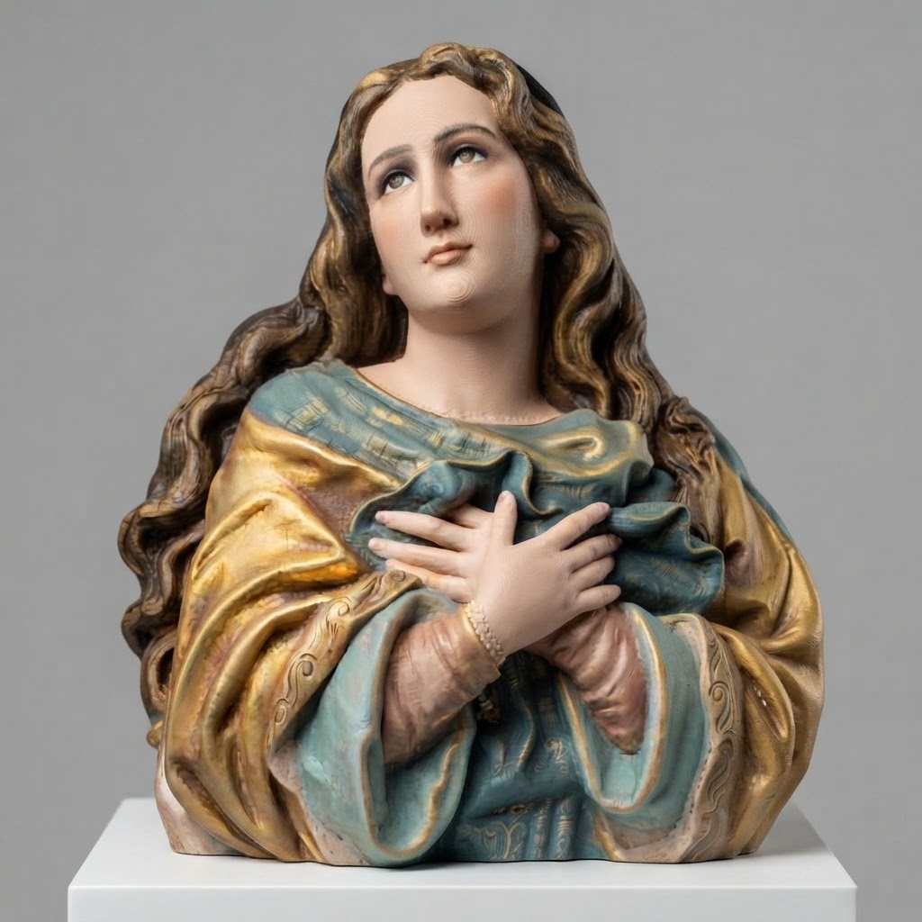 Virgin Mary Bust free 3D printable STL