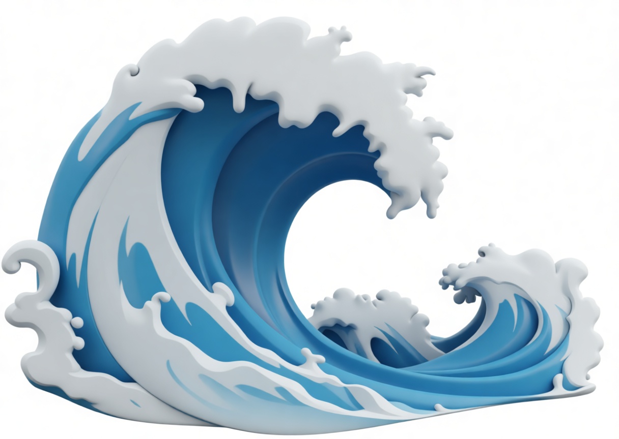 Stylized Ocean Wave Sculpture free 3D printable STL