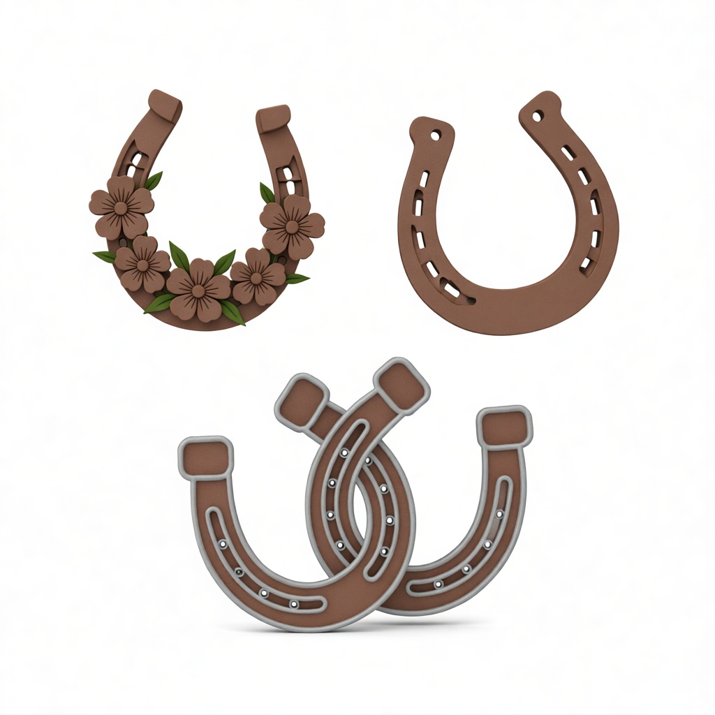 Decorative Horseshoe Set free 3D printable STL