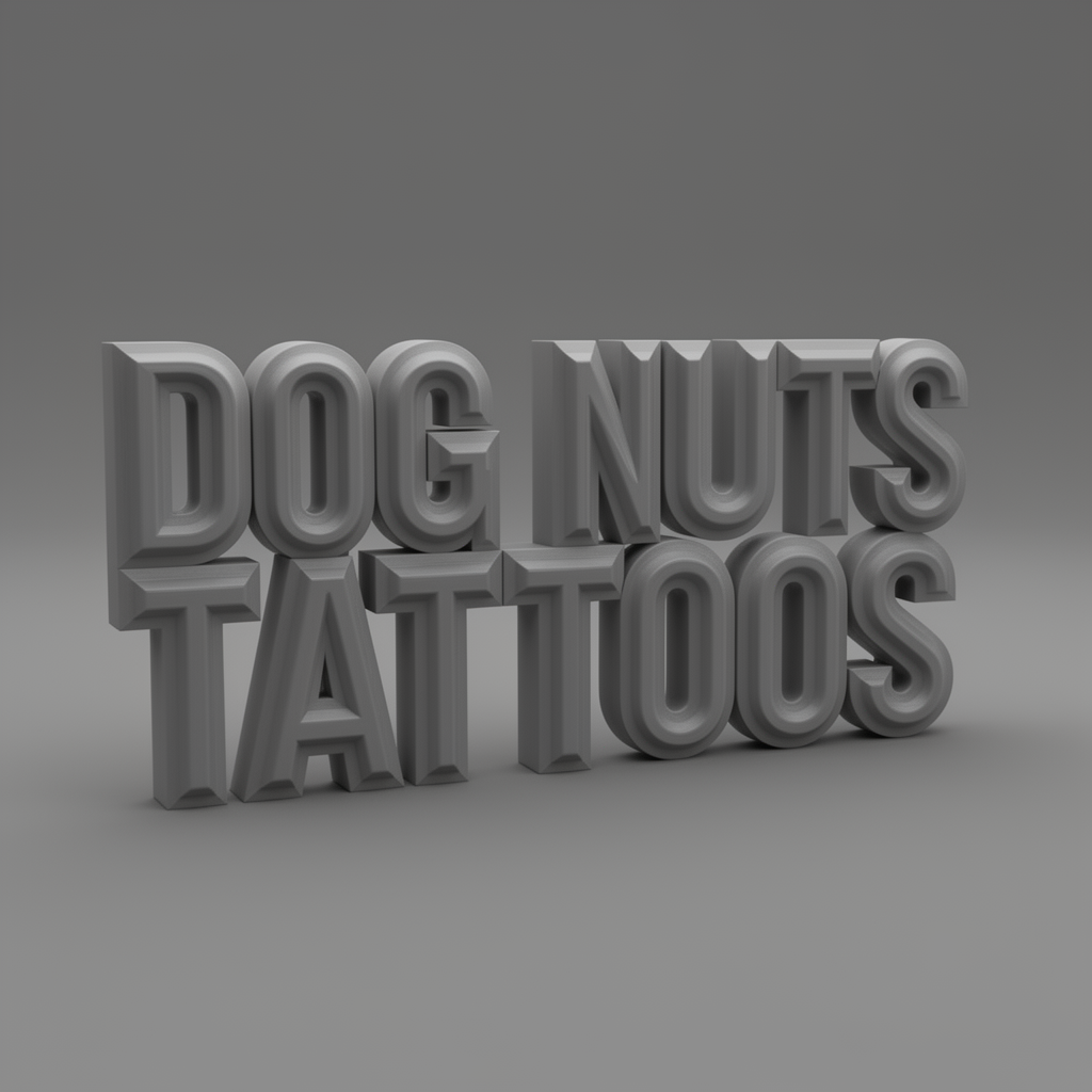Dog Nuts Tattoos Letters free 3D printable STL