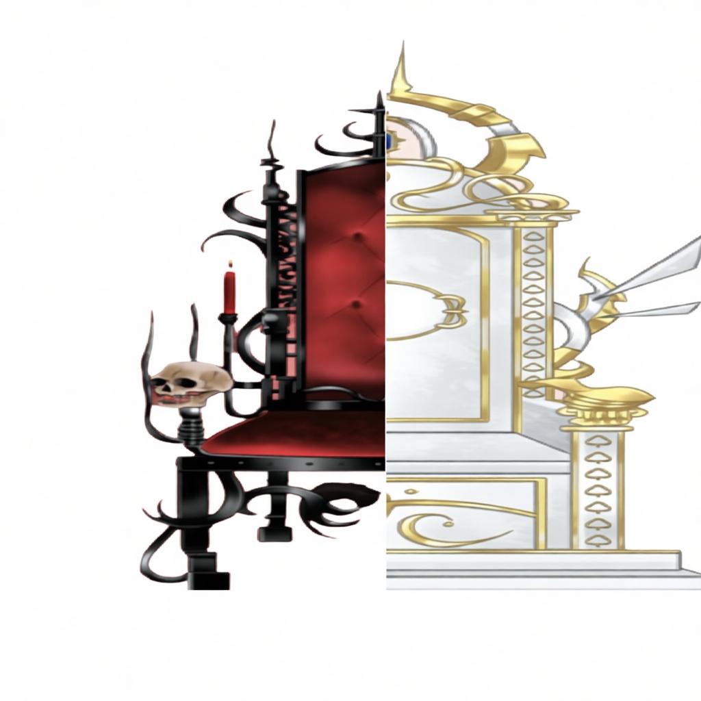 Dual Gothic and Baroque Thrones free 3D printable STL