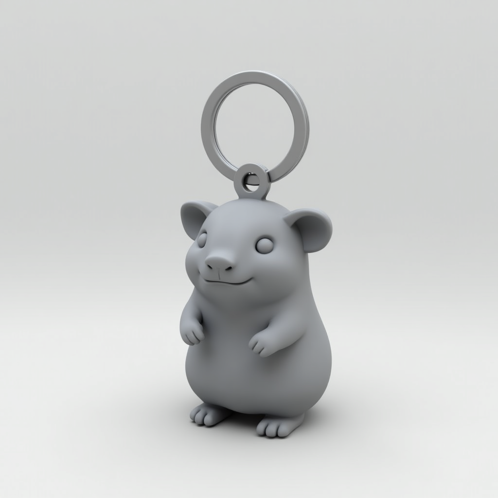 Cute Guinea Pig Keychain free 3D printable STL
