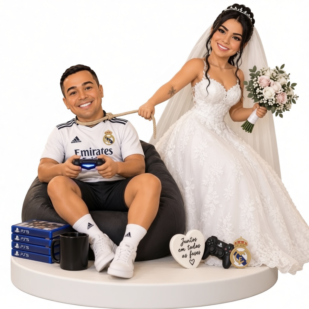 Gamer Bride and Groom Figurine free 3D printable STL