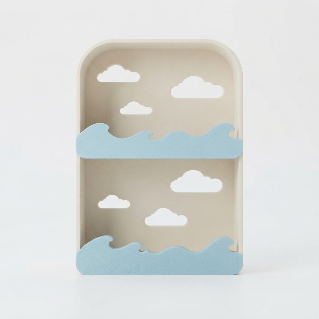 Waves and Clouds Shelf free 3D printable STL