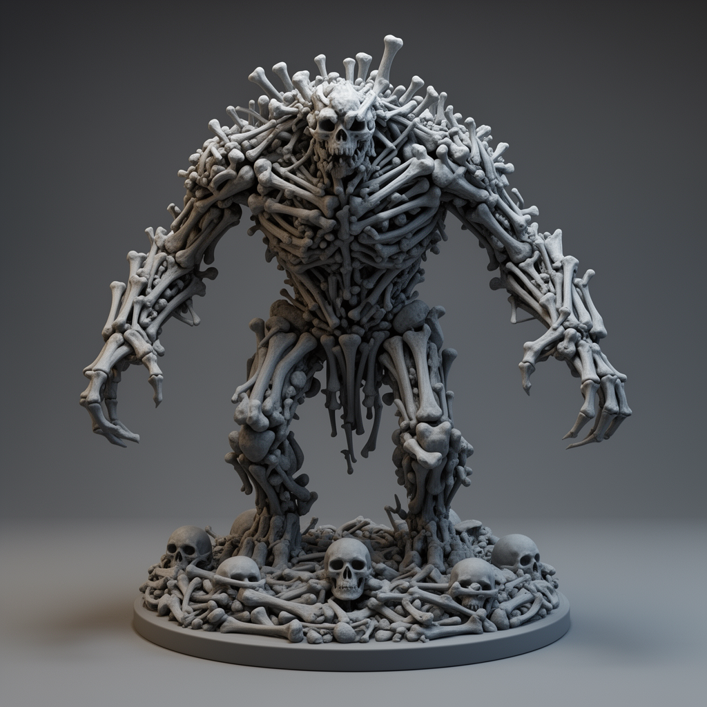 Bone Golem Monstrosity Statue free 3D printable STL