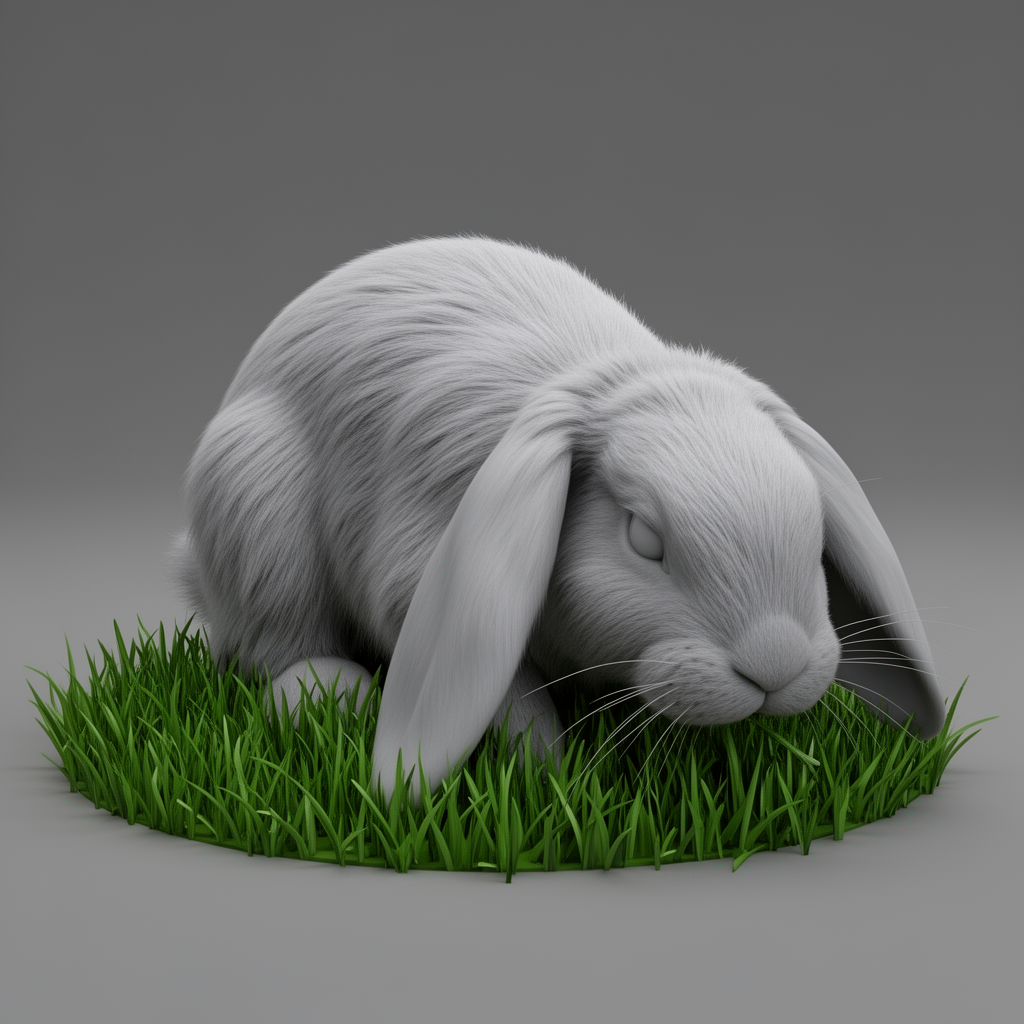 White Lop Rabbit Figurine free 3D printable STL
