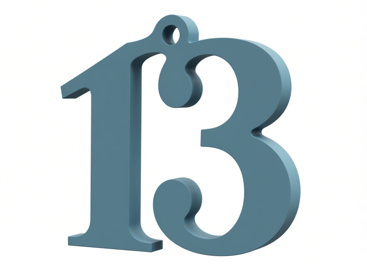 Number 13 Pendant free 3D printable STL