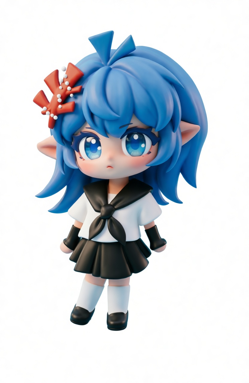 Blue-Haired Elf Figurine free 3D printable STL