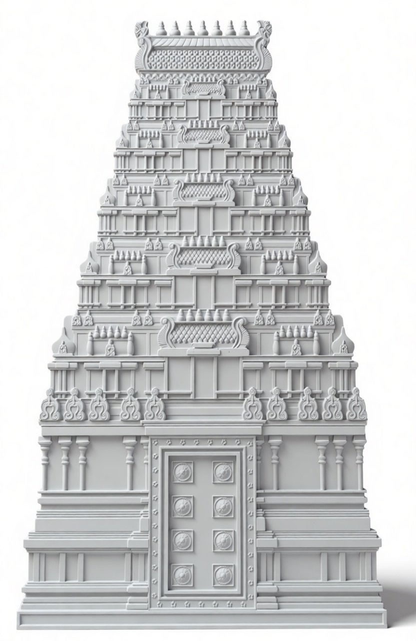 Dravidian Temple Tower Model free 3D printable STL