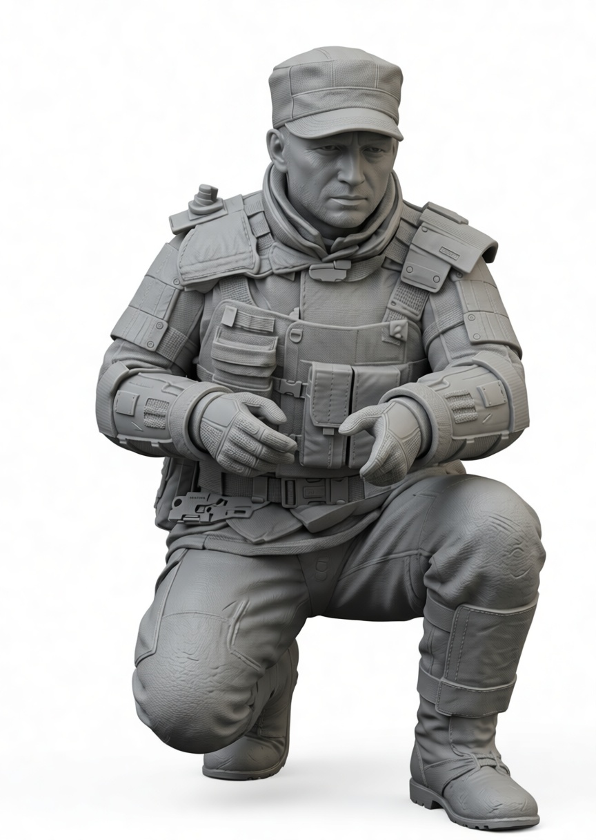 Modern Soldier Figurine free 3D printable STL