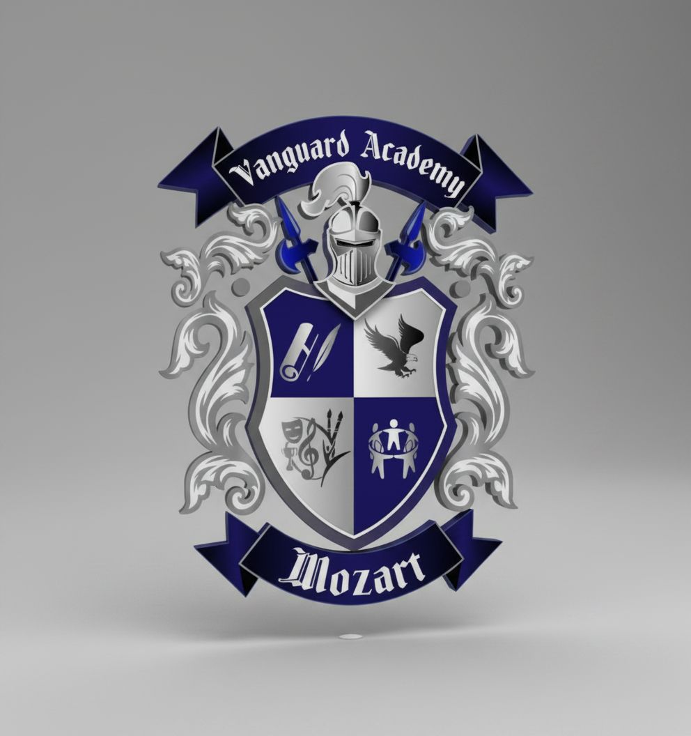 Vanguard Academy Mozart Crest free 3D printable STL