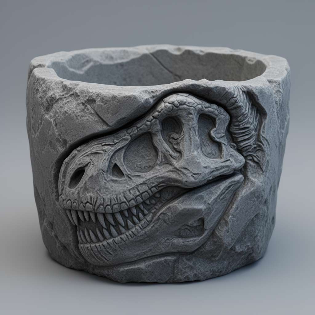 Dinosaur Fossil Plant Pot free 3D printable STL