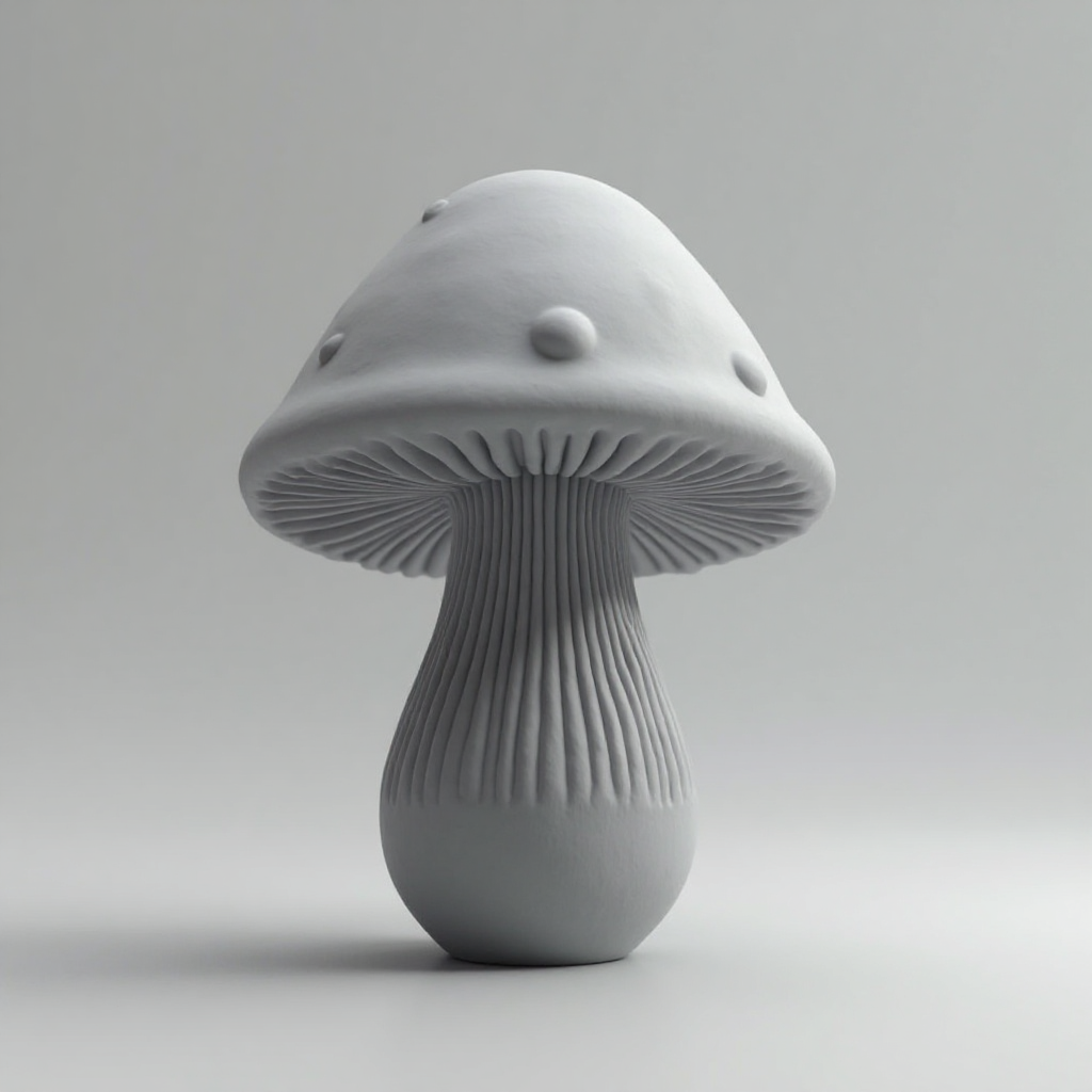 Symmetric Striped Mushroom Figurine free 3D printable STL