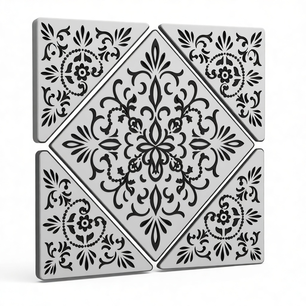 Ornate Tile Set free 3D printable STL